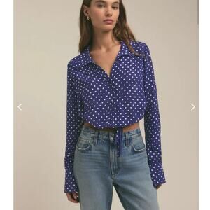 NWOT Favorite Daughter The Parker Top in Venetian Ditsy Dot SZ M